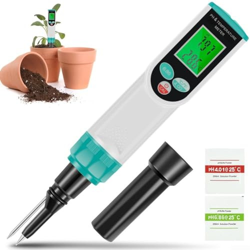 YUANGANG Tester impermeabile del tester del tester di pH dell'alimento di Digital con la sonda di temperatura di PH per la lievitazione naturale per la cottura ed il giardinaggio