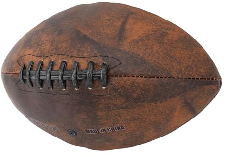 Jenngaoo Pallone Rugby PU Misura 9 per Allenamento Sportivo, Design Vintage Antiscivolo con Impugnatura Ergonomica, Ritenzione Aria Ottimizzata per Precisione di Gioco - Calcio da Campo Adulti