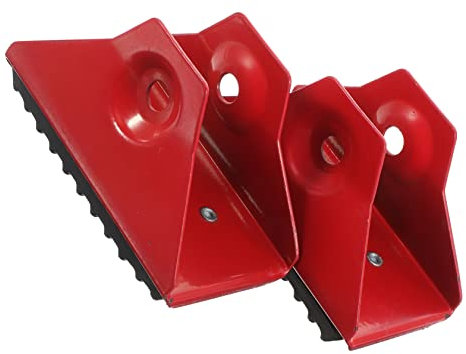 FOYTOKI 2pcs Ladder Leg Caps Replacement Ladder Pad with Protective Effect Non-Slip Red Rubber and Iron Material for Safety Use