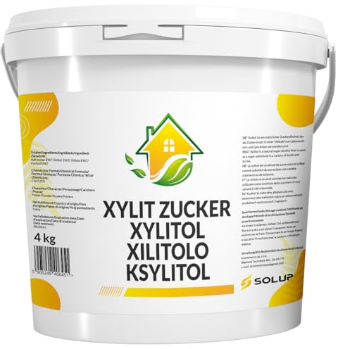 SOLUP Xylit Zucker 4kg I Birkenzucker Xylit I Xylitol zucker I Birkenzucker 100% natürlich I kalorienarm I zahnfreundlich I perfekt zum Backen, Kochen und Süßen