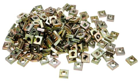 Tuercas cuadradas M4 x 7 x 2 mm, acero al carbono, tuercas cuadradas roscadas para máquina, acabado chapado en zinc (paquete de 100)