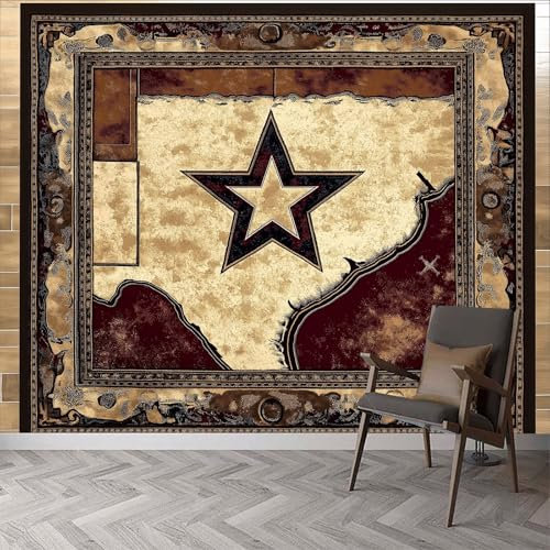 Vlies Fototapete Kinderzimmer B200 x H140 cm, Vintage Western Stil Sterne Fototapeten Tapeten für Kindertapete - Vintage Stil Vliestapete Wandtapete Wanddeko Tapete 3D Effekt Schlafzimmer