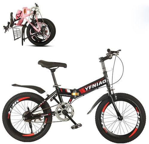 Klappfahrrad 20 22 Zoll Scheibenbremse 7-Gang Singlespeed Stoßdämpfung Integriertes Rad Mountainbike für Jungen und Mädchen C2,20 inches