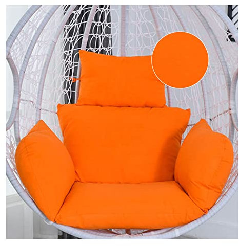 Ersatzkissen für Hängestuhl, Hängematte, Hängematte, Schaukelstuhl, Sitzmatte, Sonnenbeständig, Korbgeflecht, Gartenstuhl-Pads für drinnen und draußen, Orange