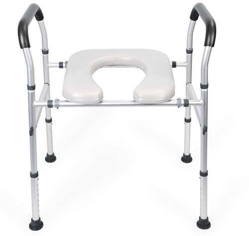 ulafbwur Erhöhter Toilettensitz mit Griffen, Breite und Höhe verstellbar, Toilettensitzerhöhung für Senioren, Toilettentoilette Sitz, 400 lbs Behinderten-Toilettensitz ältere Menschen, Schwanger