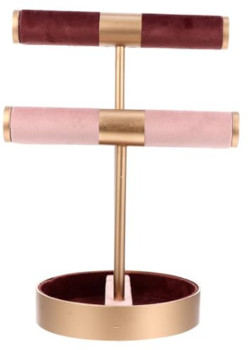 DEARMAMY 2-stufiges Armband Display Rack Aus Stabilem T-bar Metall Mit Sockel Vielseitiger Schmuckhalter Für Uhren Armbänder Und Haarbänder Schmuckaufbewahrung Für Zuhause Und Laden
