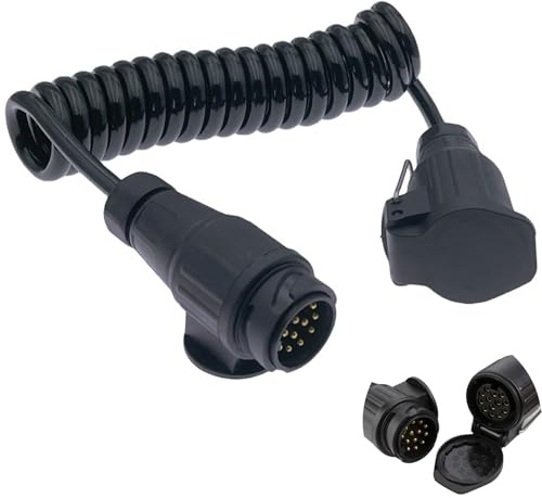 Succcuii 13 Pin to 13 Pin Trailer Extension Cable 2M, Waterproof 12V Male to Female Trailer Plug and Socket Adapter for Towing Caravan RV Tractor Boat Trailer Light Board Extension Cable Lead