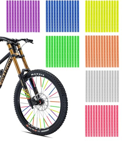 SUCCEFORT 84 Stück Bunte Speichenreflektoren Fahrrad Set, 360°Sichtbarkeit Reflektoren, 7 Farben Speichenreflektoren Fahrrad, Einfache Montage und Demontage für Speichenfahrrad