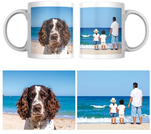 Personalised Mug with Photo & Text – Customised Mug & Coffee Cup | Gift for Fathers Day, Mothers Day, Birthday, Anniversary – 11oz Tea Cup. Custom photo mug personalised for women and men.
