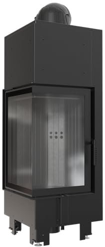 Kamineinsatz aus Stahl MBN Links 10 kW Ø 200 schwarz Verkleidung