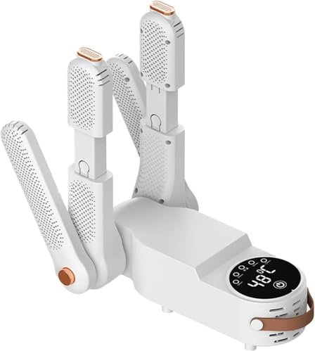 FHRKA Sèche-Chaussures, sèche-Bottes avec minuterie Intelligente de 120 Minutes, Support de séchage télescopique 4 de 30 cm 55 ° ~ 60 °, sèche-Gants avec Conception Pliante