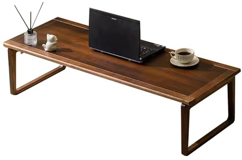 Mesa de Centro de Madera para Sala de Estar, Mesa Plegable de Madera, Mesa Baja de Suelo, Mesa de té Rectangular, Mesa de Tatami, Material de Nogal (tamaño: 100 x 45 x 30 cm)