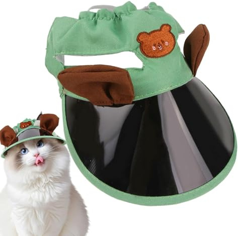 Hundesonne Visor Hut, Sonnenblende für Hunde, Haustier Sonnenhut, Kätzchen Sonnenpflege, Verstellbarer Pet Beach Sun Protection Caps, Sunbonnet Outfit für kleinen Welpen, Sonnenschutz im Freien