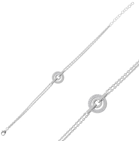 SALIA BIJOUX Bracelet femme doré or sur argent 925 - Zirconium clair - Livré dans son écrin - Modèle Hydra (Rhodié)