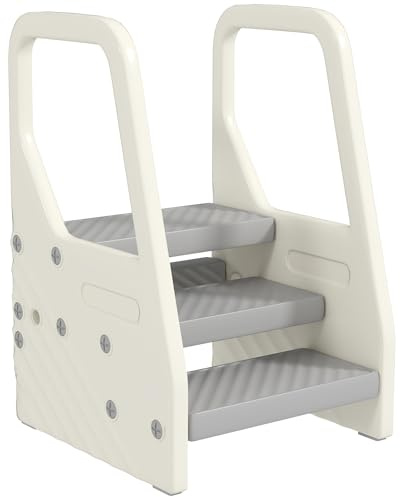 AIYAPLAY Taburete para Niños Ajustable 2-3 Peldaños Gris