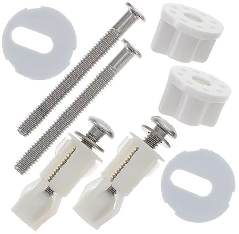 AUTSUPPL per Sedile Wc in Acciaio Inox e Nylon Resistenti Usura Kit Completo con Bulloni di Espansione per Copriwater Stabile e Facile da Installare Accessori Bagno Durevoli