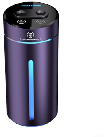 Floweringbeter Humidificador de aire para vehículo con batería recargable USB-C de 1500 mAh, 380 ml, difusor de aceite esencial de aromaterapia de doble spray para refrescar el interior del automóvil