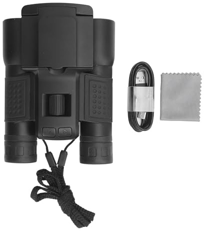 Videocamera binocolo SustVita con zoom ottico 12x, immagine da 48 MP e video UHD da 2,5 K, zoom digitale 8x, batteria ricaricabile da 1000 mAh per avventure all'aria aperta (128GB)