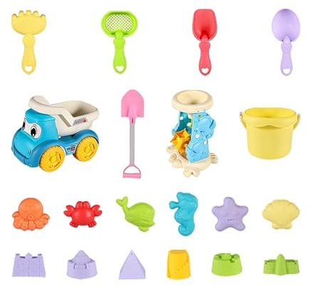 Générique Strandset för | 20 stycken, bärbara sandlådor - byggsats för sandlåda - för fest, havet, trädgård, pool, camping, picknick, aktiviteter, hem