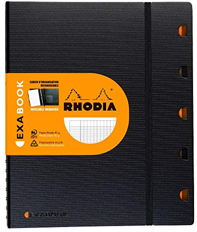 Rhodia 132151C Spiralbuch Exabook A4+ 80 Blatt Seyes Lineatur Schwarz