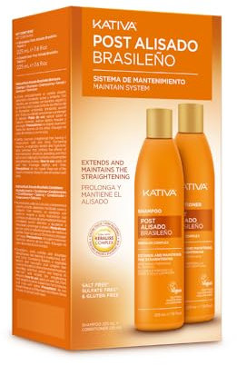 Kativa Kit Mantenimiento Post Alisado 2 Unidades - Champú y Acondicionador Post Tratamiento - Alarga la Duración del Alisado
