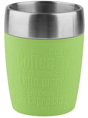 Emsa , Edelstahl , 514516 Isolier-Trinkbecher, Mobil genießen, 200 ml, Dreh- Trinkverschluss, Grün, Travel Cup, Limette