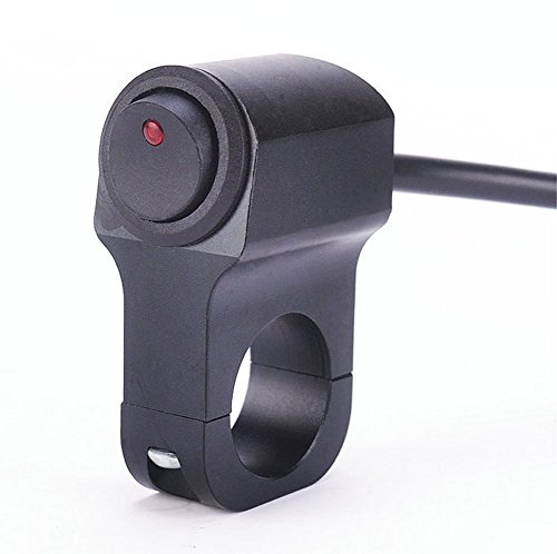 carviya 12V Motocicleta Manillar Interruptor de los intermitentes CNC aluminio con indicador luz para 1 25 mm de diámetro manillar (antiniebla para faros delanteros de sistema