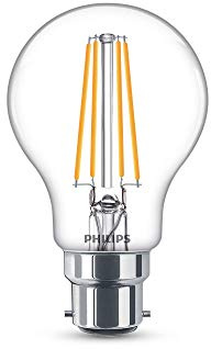 Philips LED Classic A60 Light Bulb 6 Pack [B22 Bayonet Cap] 7W - 60W Equivalent, Warm White (2700K)