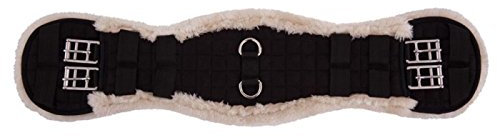 BR Premiere Dressur Kurzgurt Fell anatomisch geformt mit synthetischem Lammfell, Sattelgurt Länge:55cm