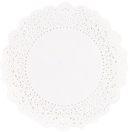 180 tovagliette rotonde in pizzo bianco con pizzo e carta cava rotonda per torta di carta decorativa e tovagliette, per torte nuziali, decorazione disponibile (21,5 cm)