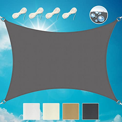 Sol Royal Sonnensegel rechteckig Wasserdicht Terrasse UV Sonnenschutz Segel | 3x4m Anthrazit Balkon Segeltuch Garten Pool Camping Schattensegel Beschattung PS9