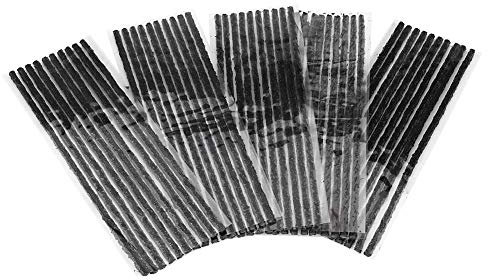 Tire Repair Strip 50Pcs Tyre Puncture Repair Strings Black Tubeless Tyre Repairing Strips Tyre Repair Plug Inserts for Auto Car Van Truck Bike Motorbike Tires Off-Road Tyres