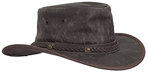 Walker and Hawkes Canyon - Sombrero de Vaquero con Adorno Trenzado - Cuero de Vacuno - Marrón - M (58cm)