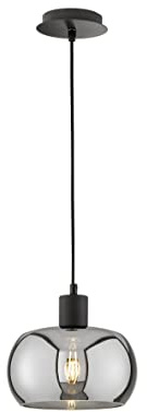 Fischer & Honsel Pendelleuchte, Glas, sandschwarz, 22 cm, 60858, Ø 22 cm