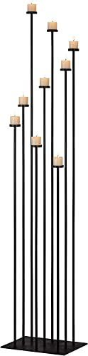 Candelabro nero portacandele da pavimento in ferro fai da te a 9 bracci conici portacandele candelabro centrotavola per feste di nozze grande soggiorno decorazione per la casa compleanno banchetti