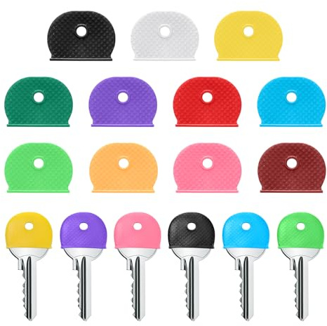 11pcs Key Covers Key Caps - Key Tags Silicone Key Cover Key Identifiers Cute Key Accessories in 11 Assorted Colors