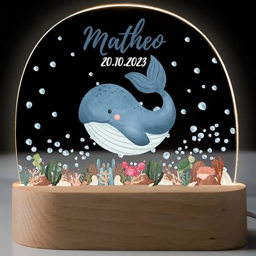 Kidsmood – Individuelles Nachtlicht für Baby & Kinder – Dimmbare Nachttischlampe mit Namen für Kinderzimmer – Personalisiertes Geschenk zur Geburt, Taufe & Geburtstag für Mädchen & Jungen