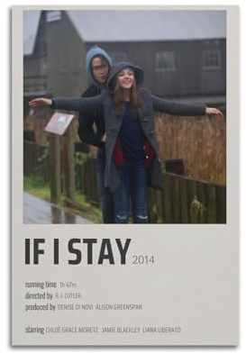 Terp Poster mural « If I Stay » - Cadeau pour chambre à coucher, salon - Moderne - Esthétique - Sans cadre - 30 x 45 cm