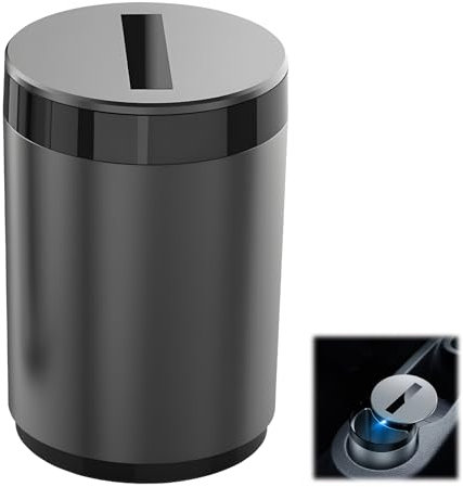 2024 Intelligenter Auto-Aschenbecher mit Deckel, Automatische Schalter und LED-Licht, Multi-Funktionsdesign, Autozubehör für Zuhause und Auto, Verbessern Sie Ihr Fahrerlebnis (Grau)