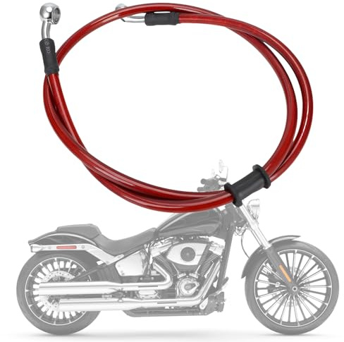 Stahlflex Bremsleitung Motorrad 500-2000mm für Dirt Pit Bikes Rot 700mm | Fits Most Dirt/Street/ATV Bikes,Stahlflex Hydraulic Brake Line,Nylon Inner Core,Stainless Steel Braid,Outer Rubber Layer