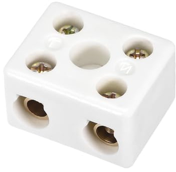 Rebower 2W5H Cerámica Terminal Bloques Porcelana Cerámica 39x31.5x23mm | Alambre Conexión, [Para Energía Distribución, Calefacción, Iluminación