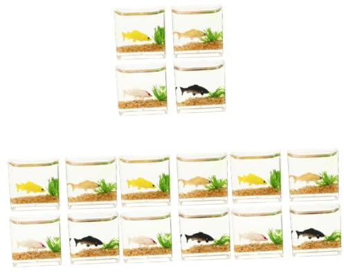 Vaguelly 16stücke Miniatur-fischbecken Deko Teiliges Aquarium Zubehör Für Puppenhäuser Miniaturlandschaften Und Kreative Wohnraumgestaltung Zufällige -Farben Perfektes Heimdekor