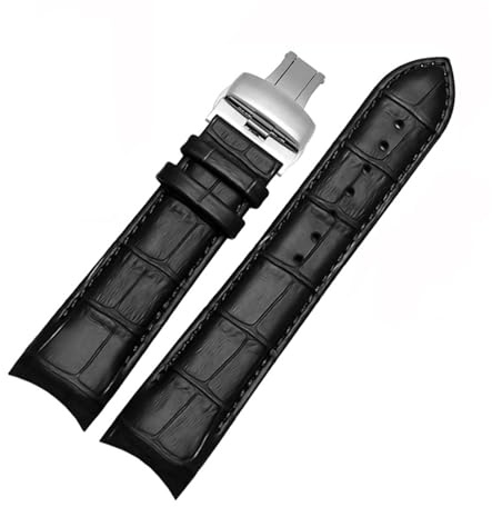 LQXHZ 22 Mm 23 Mm 24 Mm Echtleder-Armband Mit Gebogenem Ende, Kompatibel Mit Tissot Uhrengürtel 1853 COUTURIER T035627A T035407A T035439 Herrenarmband