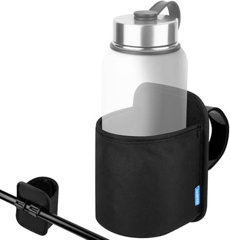 Xxerciz Treadmill Cup Holder Water Bottle Holder with Two Adjustable Straps, Armrest Organizer Universal Crossbar Drink Holder for Stroller, Bike, Wheelchair, Golf Cart, Walker, Scooter