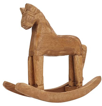 ZJchao Schaukelpferd aus Holz, Schaukelpferd-Dekoration, Handgefertigte Pferdeornamente aus Kiefernholz, Pferdespielzeug aus Holz, Schaukelpferd, Schaukelspielzeug für Nachttisch,