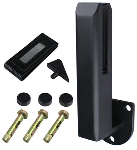 garde corps verre Clips de support en verre pour sols/escaliers, supports de serrage de garde-corps en verre noir de 21 cm de haut, clips de panneau de verre carrés de balcon de jardin de terrasse de