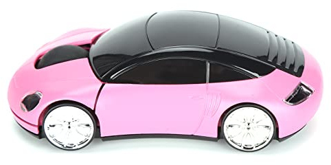 Souris sans Fil Souris en Forme de Voiture Mignonne 2,4 GHz 1600 DPI Souris D'Ordinateur Optique avec Récepteur USB Souris sans Fil Portable pour Ordinateur Portable PC (Rosâtre)