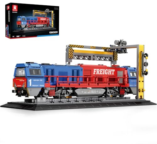 Reobrix Bausätze mit Basis G2000 Güterzug Modellbausatz | Lokomotive City Truck Modellbausatz 66021 Modell für erwachsene Autoliebhaber, Geschenkideen für Mädchen und Jungen