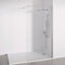 BELLOBATH - Mampara de ducha frontal panel fijo - Transparente - Cristal templado 8 mm Antical en ambas caras - Perfilería Cromo - Ancho adaptable 110-112 cm - Alto 195 cm