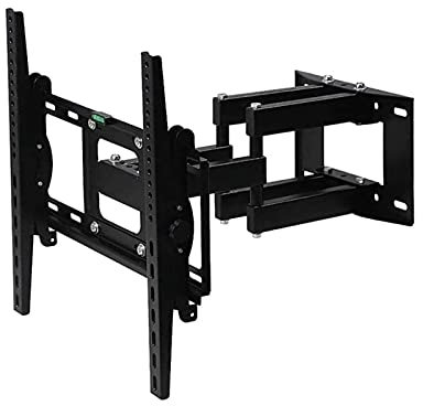 Soporte universal de TV para televisores de 26 y 55 pulgadas, soporte telescópico giratorio de pared para TV con capacidad para soportes de hasta 70 libras y tocadiscos incluidos